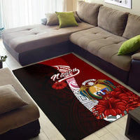 Nauru Polynesian Area Rug - Coat Of Arm With Hibiscus - Polynesian Pride