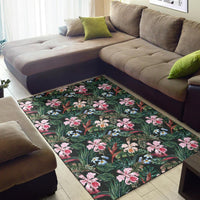 Tropical Monstera Leaf Red Rug - Polynesian Pride