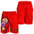 Tahiti Polynesian Custom Personalised Men's Shorts - Floral With Seal Red - Polynesian Pride