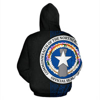 Northern Mariana Islands Polynesian All Over Hoodie Blue Line - Polynesian Pride