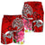 Polynesian Men's Shorts - Turtle Plumeria Red Color - Polynesian Pride