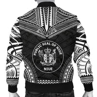 Niue Polynesian Chief Men's Bomber Jacket - Black Version - Polynesian Pride