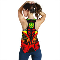 Hawaii Kanaka Maoli Tattoo Women Racerback Tank Hibiscus K9 - Polynesian Pride
