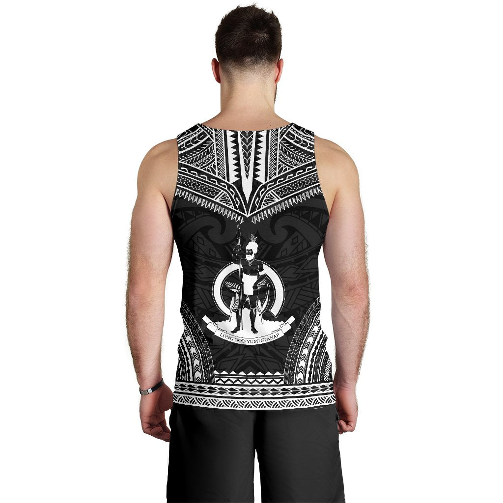 Vanuatu Men's Tank Top - Polynesian Chief Black Version - Polynesian Pride