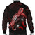 Samoa Polynesian Men's Bomber Jacket - Turtle With Blooming Hibiscus Red - Polynesian Pride