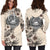 American Samoa Hoodie Dress - American Samoa Seal & Beige Hibiscus - Polynesian Pride