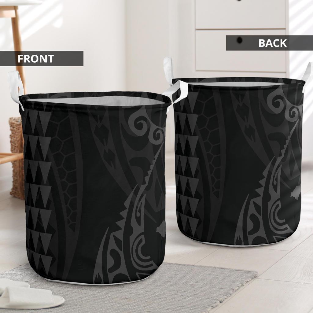 Hawaii Kakau Gray Polynesian Laundry Basket AH - Polynesian Pride