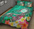 Hawaii Polynesian Quilt Bed Set - Hawaii Seal With Turtle Plumeria (Turquoise) - Polynesian Pride