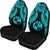 Tonga Polynesian Car Seat Covers Pride Seal And Hibiscus Neon Blue - Polynesian Pride