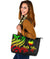 Nauru Large Leather Tote - Reggae Tentacle Turtle - Polynesian Pride