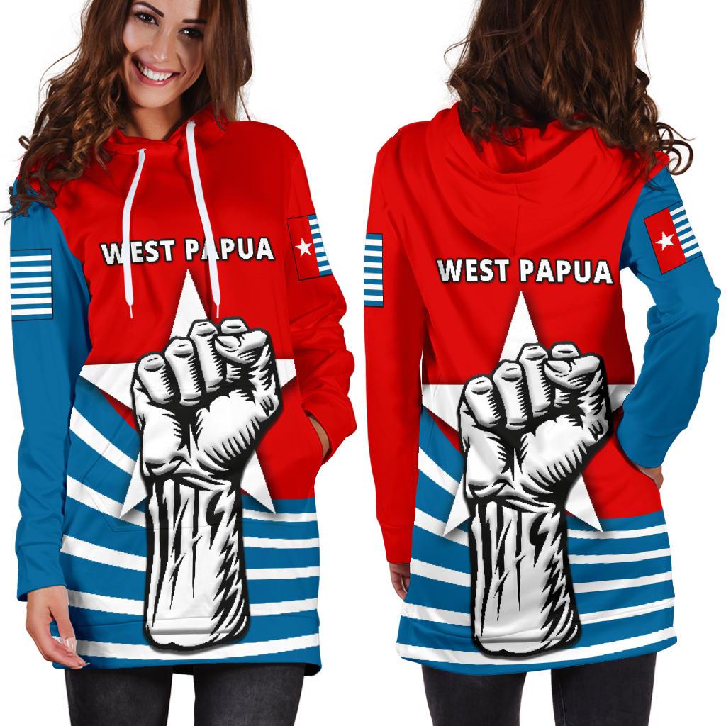 Free West Papua Women Hoodie Dress - Polynesian Pride