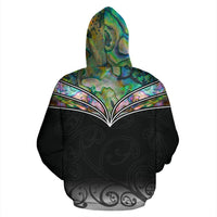 New Zealand Hoodie, Maori Paua Shell Pullover Hoodie - Polynesian Pride