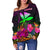 Polynesian Hawaii Kanaka Maoli Women's Off Shoulder Sweater - Summer Hibiscus - Polynesian Pride