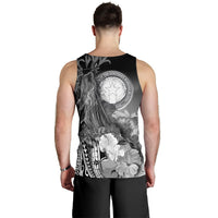 CNMI Men's Tank Top - Humpback Whale with Tropical Flowers (White) - Polynesian Pride