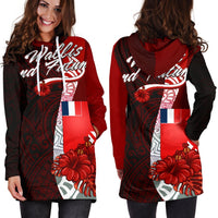 Wallis and Futuna Polynesian Hoodie Dress - Coat Of Arm With Hibiscus - Polynesian Pride