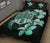 Hawaiian Kanaka Hibiscus Plumeria Mix Polynesian Turtle Quilt Bed Set Turquoise AH - Polynesian Pride