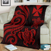 Wallis and Futuna Premium Blanket - Red Tentacle Turtle - Polynesian Pride