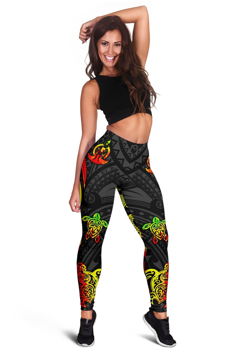 Vanuatu Women's Leggings - Reggae Tentacle Turtle Reggae - Polynesian Pride