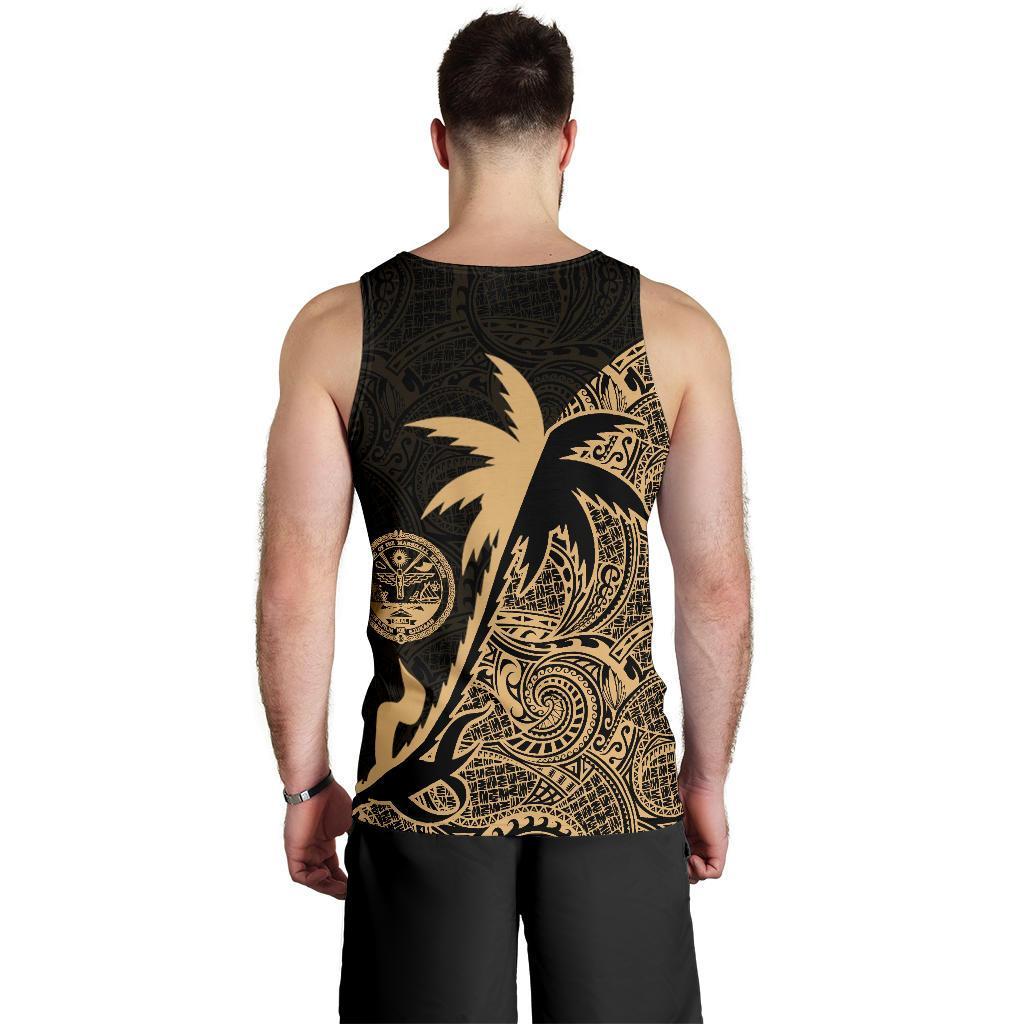 Marshall Islands Coconut Tree Men'S Tank Top Gold - Polynesian Pride