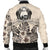 Nauru Men's Bomber Jacket - The Beige Hibiscus - Polynesian Pride