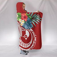 YAP Polynesian Hooded Blanket - Summer Plumeria (red) - Polynesian Pride