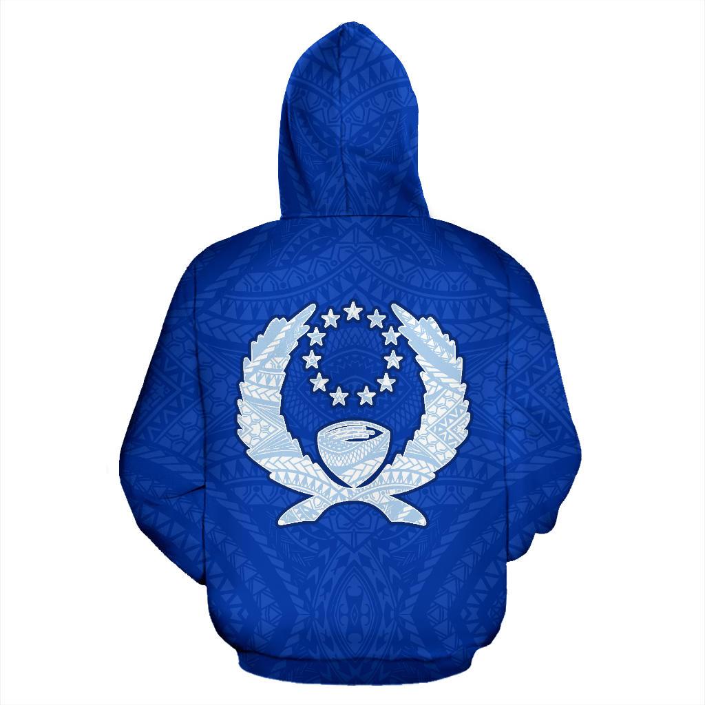 Pohnpei Hoodie Micronesia Pohnpeian Warrior Flag Color - Polynesian Pride
