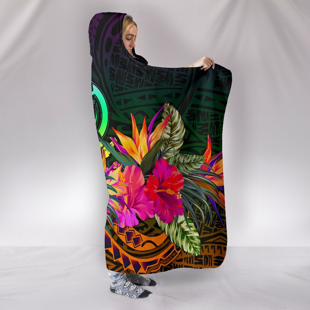 Vanuatu Hooded Blanket - Summer Hibiscus - Polynesian Pride