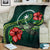 Chuuk Polynesian Premium Blanket - Green Turtle Hibiscus - Polynesian Pride