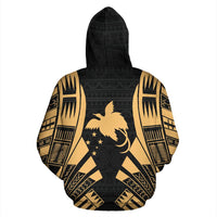 Papua New Guinea Polynesian All Over Zip up Hoodie Gold Tattoo - Polynesian Pride
