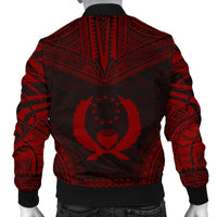 Pohnpei Polynesian Chief Men's Bomber Jacket - Red Version - Polynesian Pride