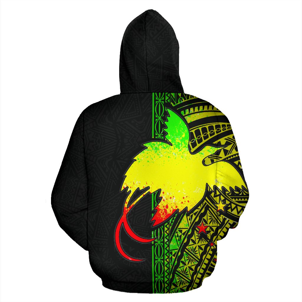 Papua New Guinea Polynesian ll Over Custom Hoodie Reggae Line - Polynesian Pride
