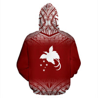Papua New Guinea All Over Hoodie Fog Red - Polynesian Pride