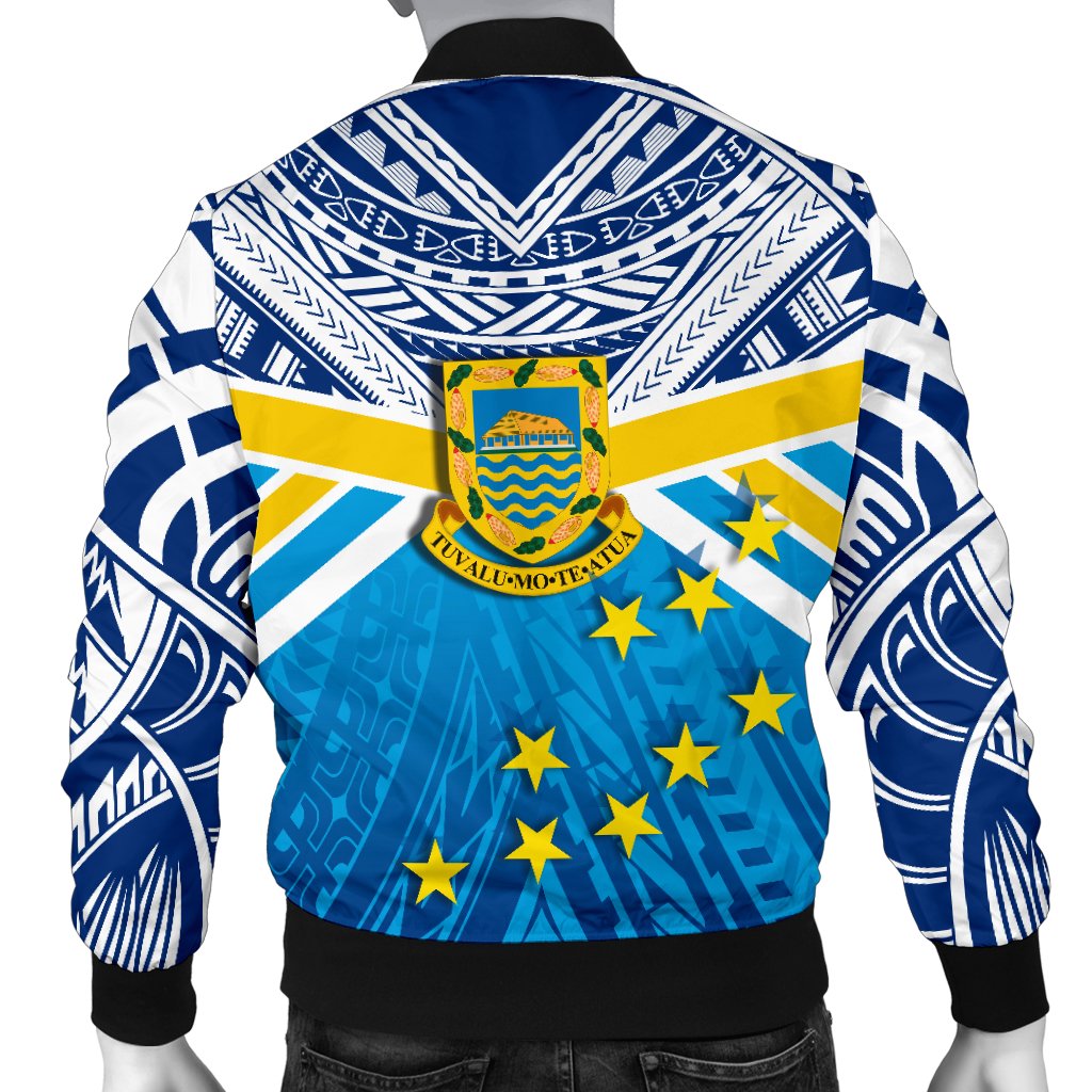 Tuvalu Rugby Men Bomber Jacket Polynesian Flag - Polynesian Pride