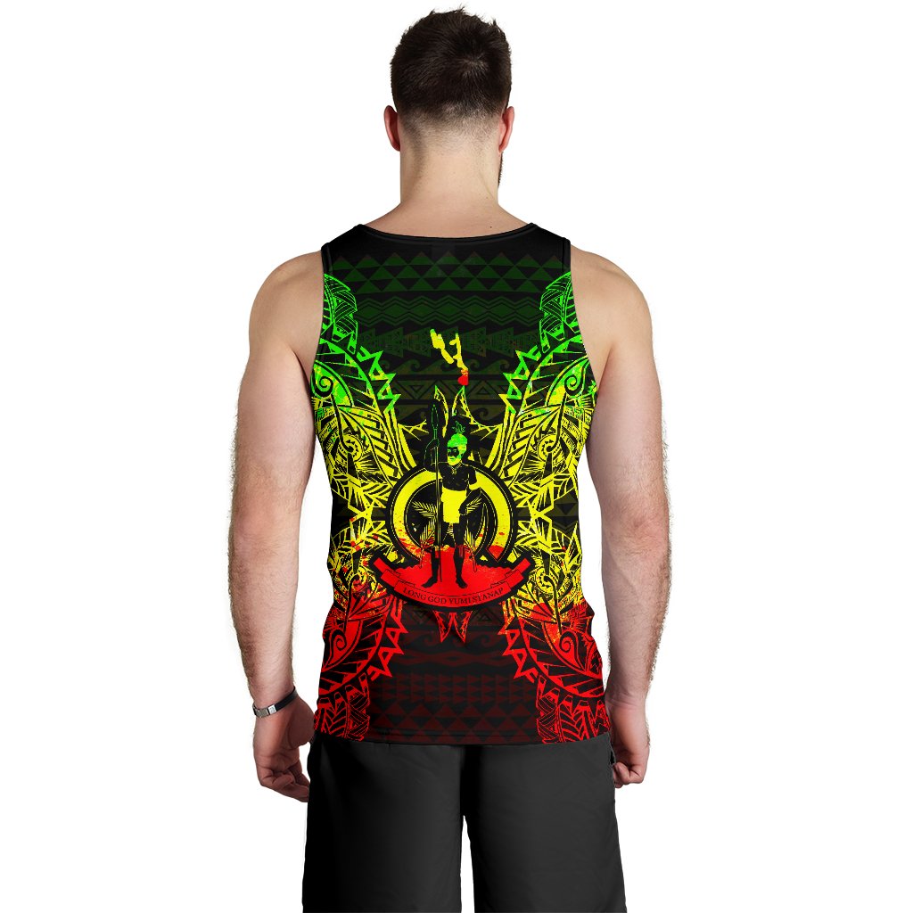 Vanuatu Polynesian Men Tank Top Map Reggae - Polynesian Pride
