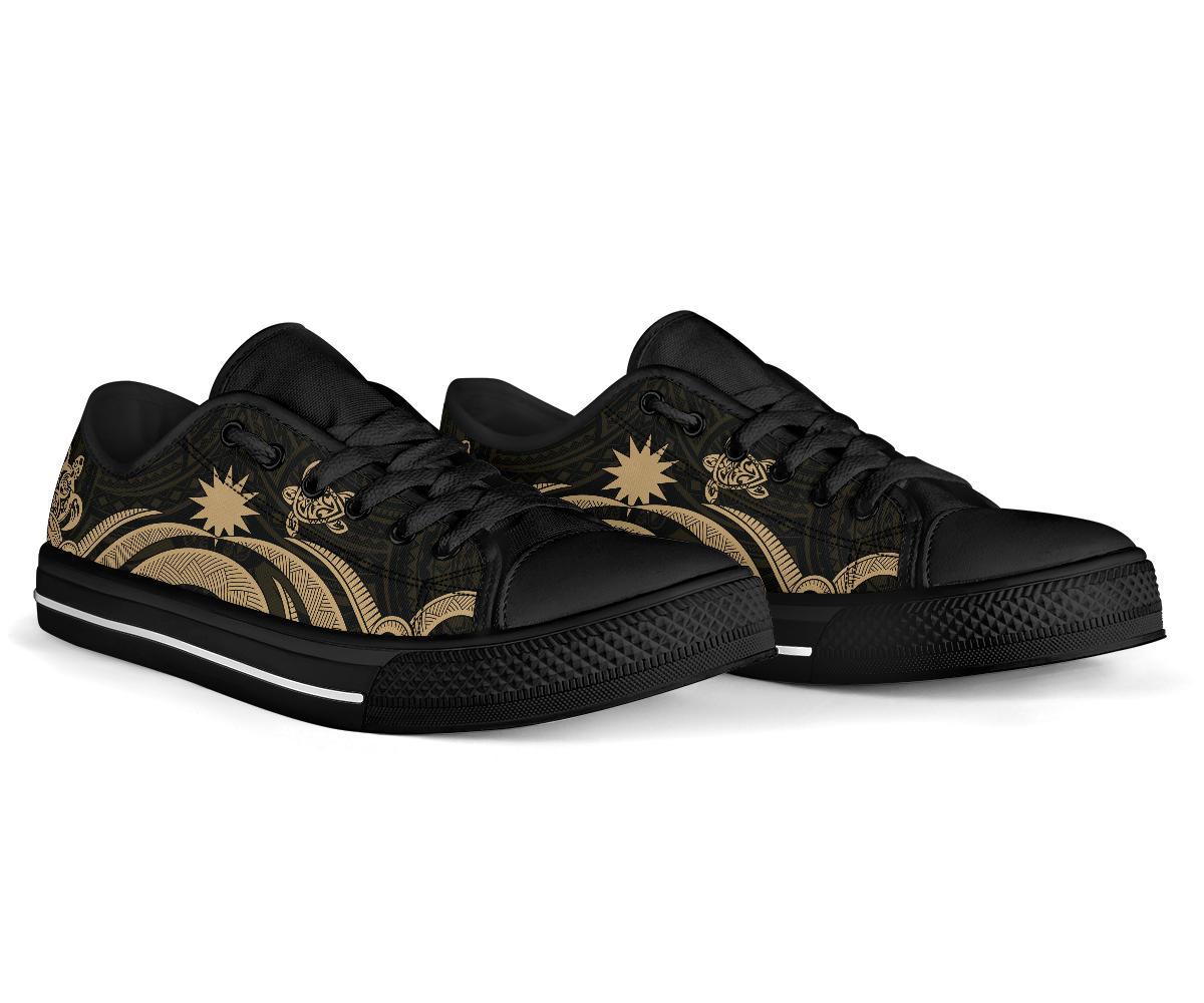 Nauru Low Top Cavas Shoes - Gold Tentacle Turtle - Polynesian Pride