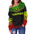 Hawaii Polynesian Chief Women's Off Shoulder Sweater - Reggae Version - Polynesian Pride