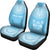 Fiji Custom Personalised Car Seat Cover - Fiji Coat Of Arms Polynesian Chief Tattoo Light Blue Version - Polynesian Pride