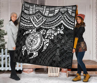 Kosrae Polynesian Premium Quilt - White Turtle - Polynesian Pride