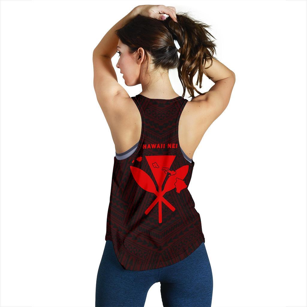Hawaii Kanaka Polynesian Women's Racerback Tank Red - Polynesian Pride