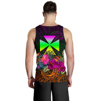 Wallis and Futuna Personalised Men's Tank Top - Summer Hibiscus - Polynesian Pride