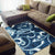 Polynesian Area Rug - Flourish Style With Tribal Fabric Blue Color - Polynesian Pride