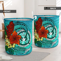 Northern Mariana Islands Laundry Basket - Custom Personalised Tropical Flowers Style - Polynesian Pride