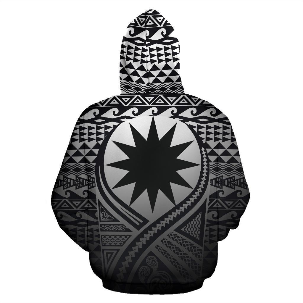 Nauru All Over Zip up Hoodie Lift up Black - Polynesian Pride