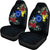 Cook Islands Car Seat Covers - Cook Islands Coat of Arms Hibiscus - A02 Universal Fit Black - Polynesian Pride