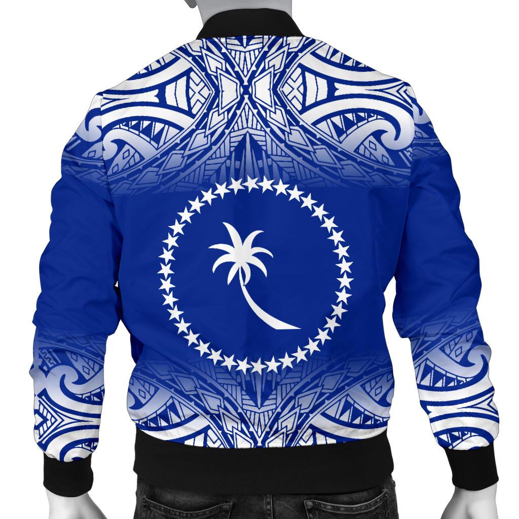 Chuuk Men's Bomber Jacket - Fog Blue Style - Polynesian Pride