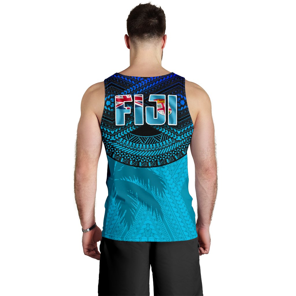 Fiji Rugby Polynesian Men's Tank Top Blue - Polynesian Pride