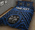 Fiji Personalised Quilt Bed Set - Fiji Seal With Polynesian Tattoo Style ( Blue) - Polynesian Pride