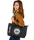 Tahiti Personalised Leather Tote Bag - Tahiti Seal In Polynesian Tattoo Style (Black) - Polynesian Pride