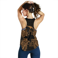 Papua New Guinea Polynesian Women Tank Top Map Gold - Polynesian Pride