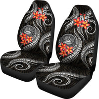 American Samoa Polynesian Car Seat Covers - Black Plumeria - Polynesian Pride